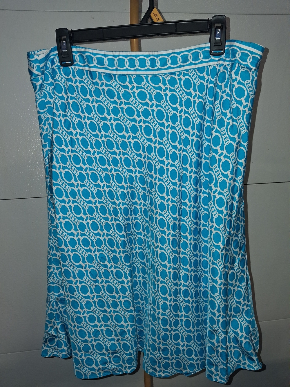 Silk Hilfigure Blue Chain-Print Women's Skirt